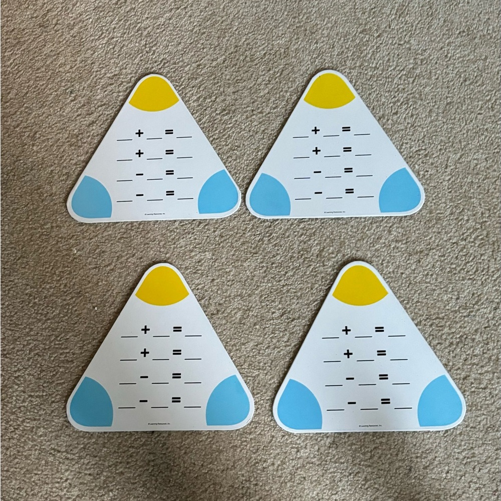 Math triangles for addition/subtraction multiplication/division.